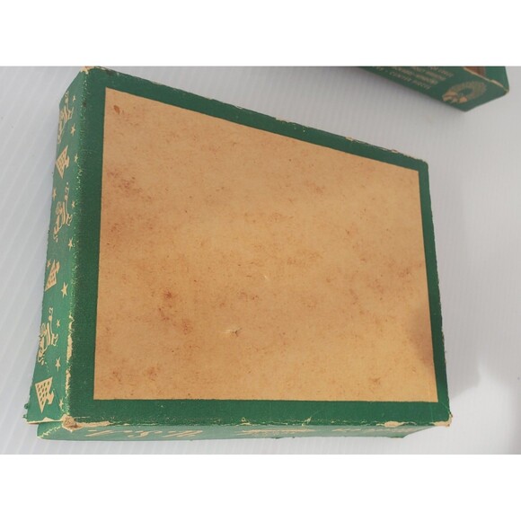 BOX ONLY VTG Christmas Ornament Empty USA 50s Cardboard Ephemera Santa Tree Lot - Picture 10 of 14